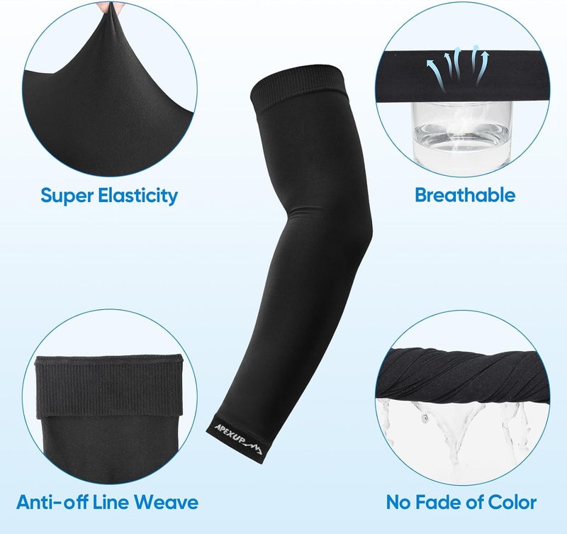 APEXUP Cooling Arm Sleeves for Men Women, UV Sun Protection UPF 50, Volleyball Arm Sleeves Compression Sleeves for Outdoor - Image 2